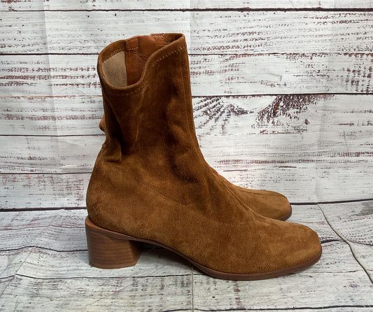 Reformation Louie Suede Stretch Sock Boots Tan 6.5