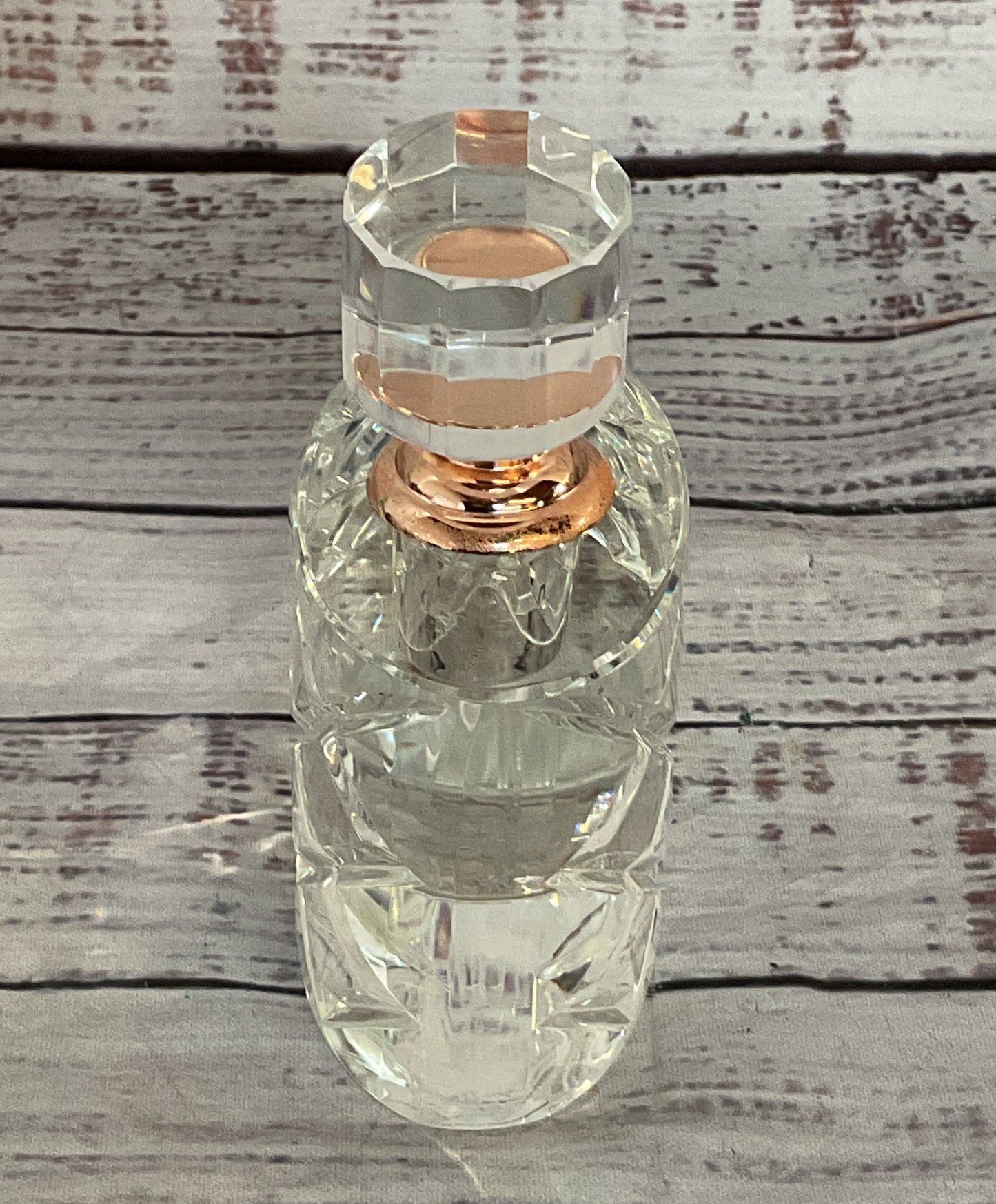 Oleg Cassini Vintage Crystal Perfume Bottle Clear