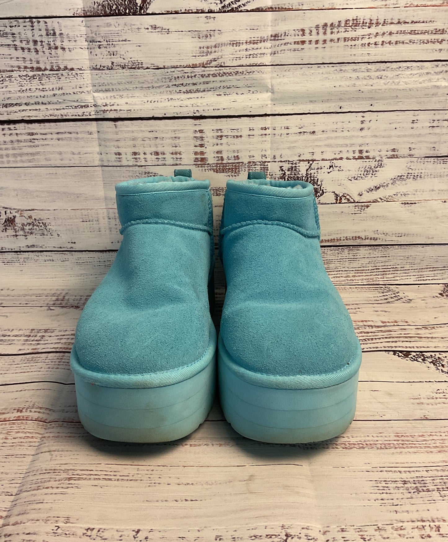 Cute Platform Ankle Skye Blue UGG Boot Slippers, Size Women's 11