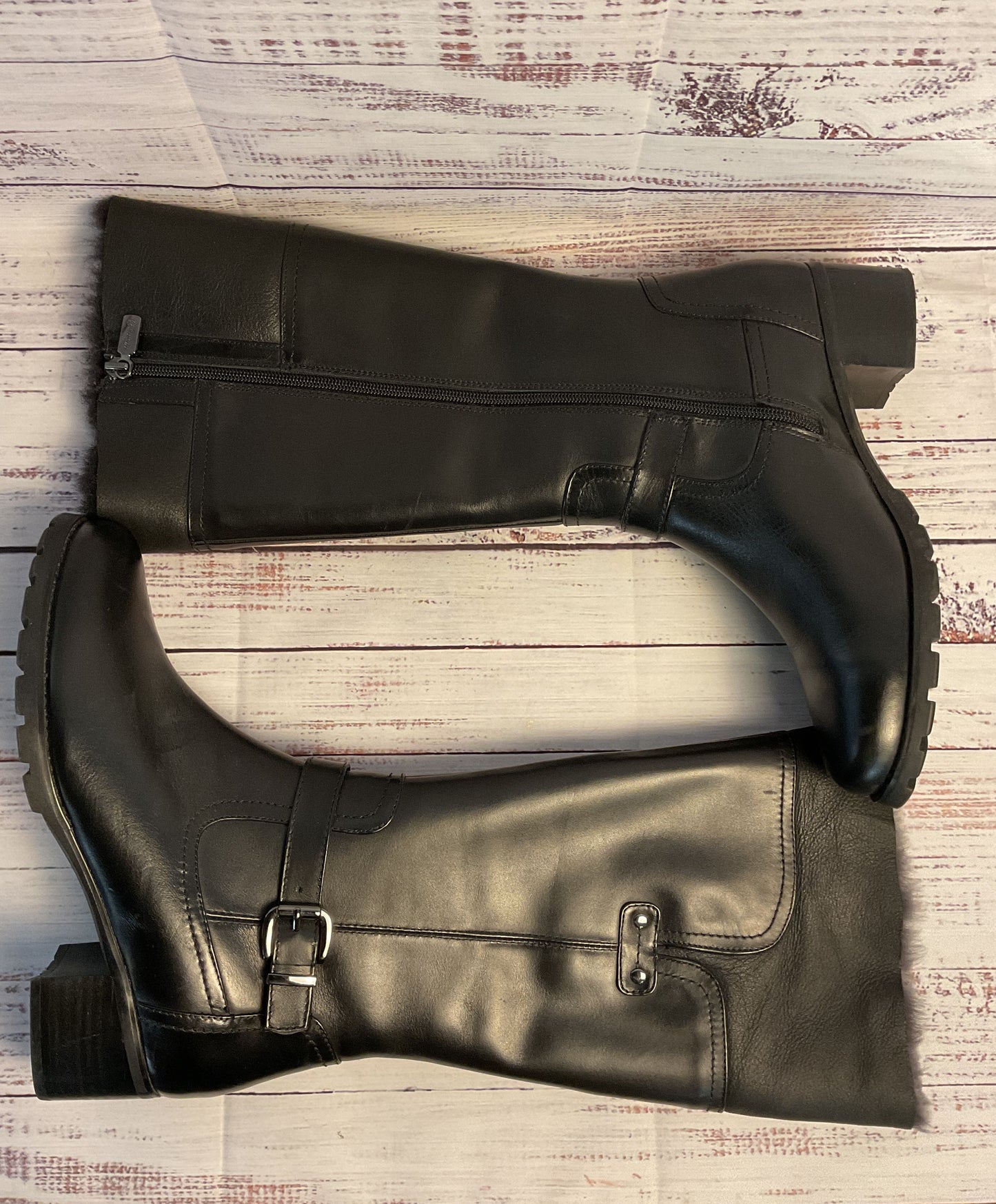 Trendy Blondo Canada Black Leather Flavia Buckle Boot in Sold Out Women's Size 8