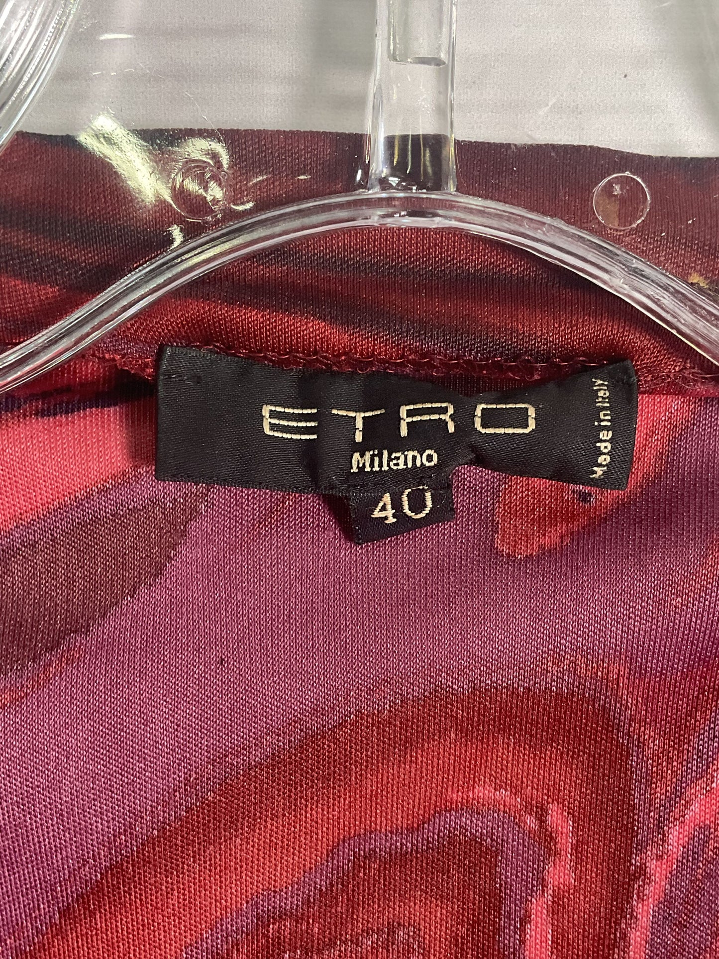 Etro Milano Red Swirl Short Sleeve Dress - Size 40