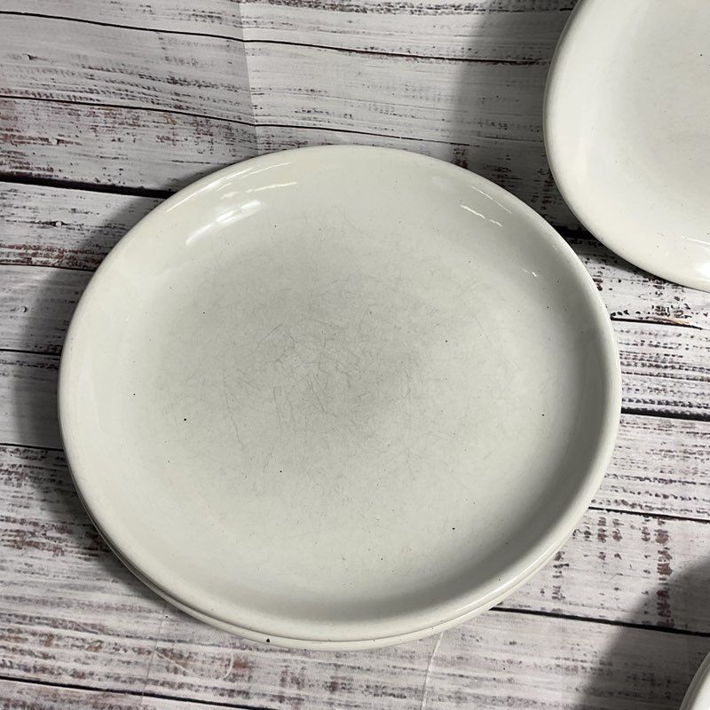 Galaxy Stoneware 5 Pc Trend Pacific Milkstone White/Brown Spots Dinner Plate Set