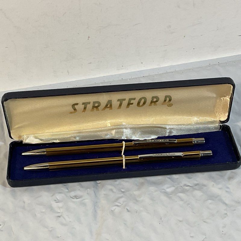 VTG. STRATFORD Gold Tone Pen & Pencil Set