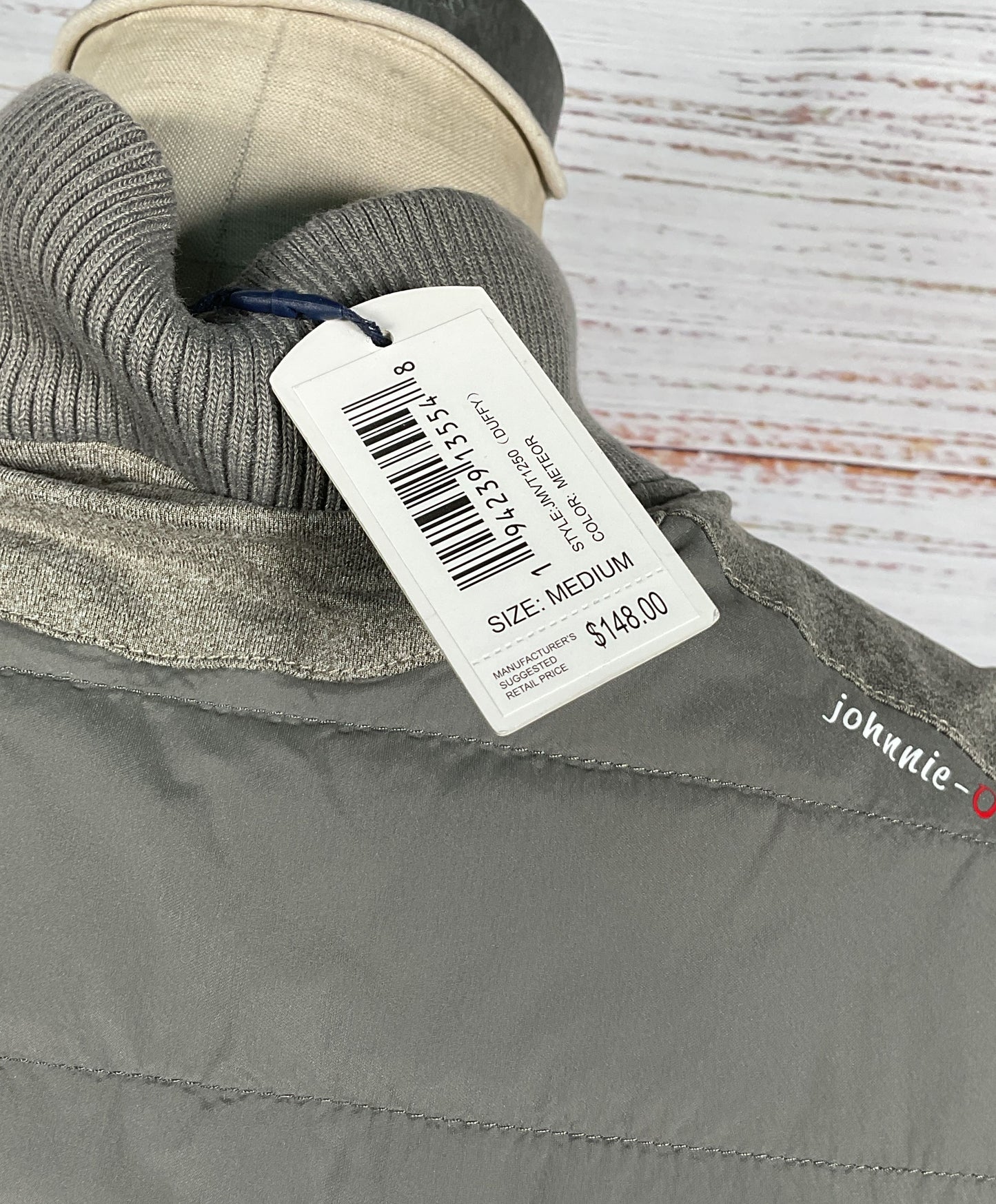 Johnnie O Puffer Duffy Fox Zip Vest Gray M