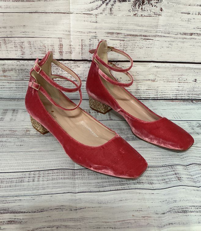 Women's Kate Spade Velvet Glitter Pump Heel Size 10 Retail $250