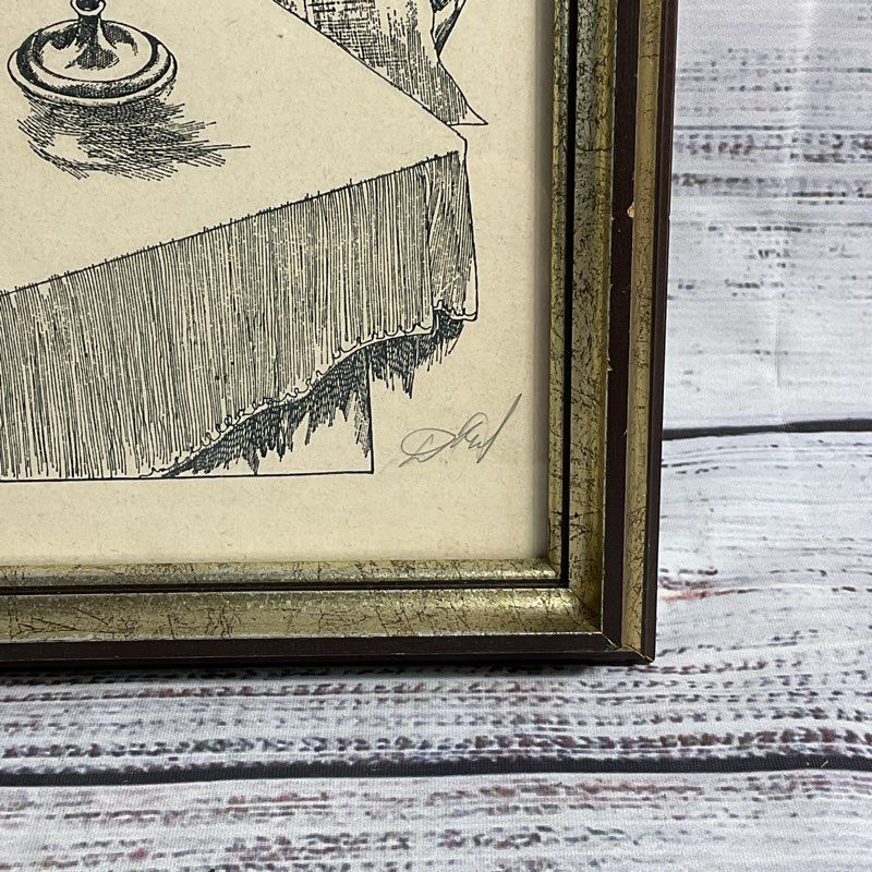 VTG. Saul Raskin Judaica Lithograph Print w/ Unknown Signature, Framed