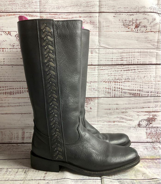 Calleen Cordero Leather Metal Detail Boots Black 8.5