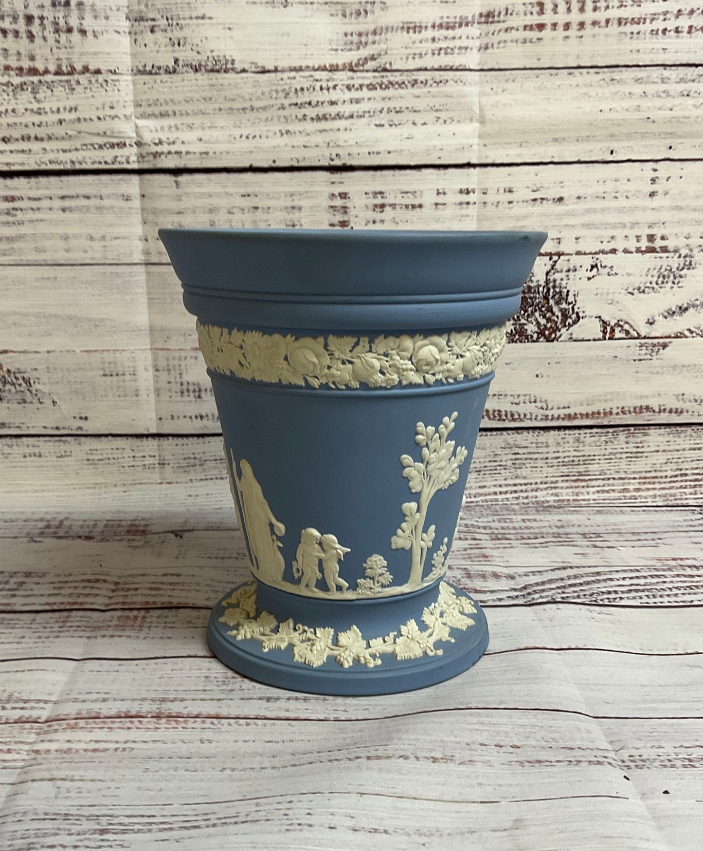 Wedgwood Powder Blue Jasperware Flower Pot Planter