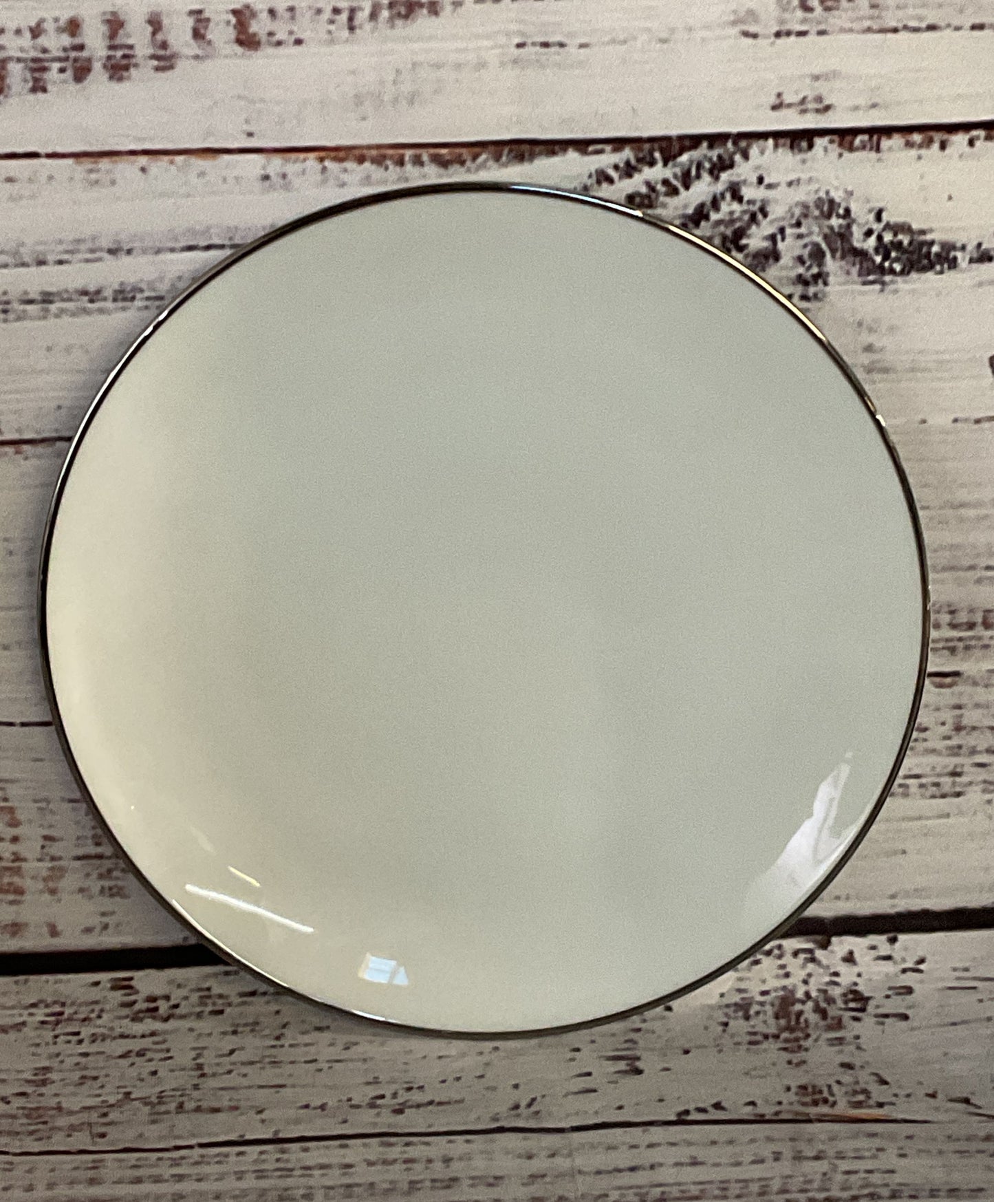 Noritake Porcelain Platinum Trim Set of 7 Bread Plates White