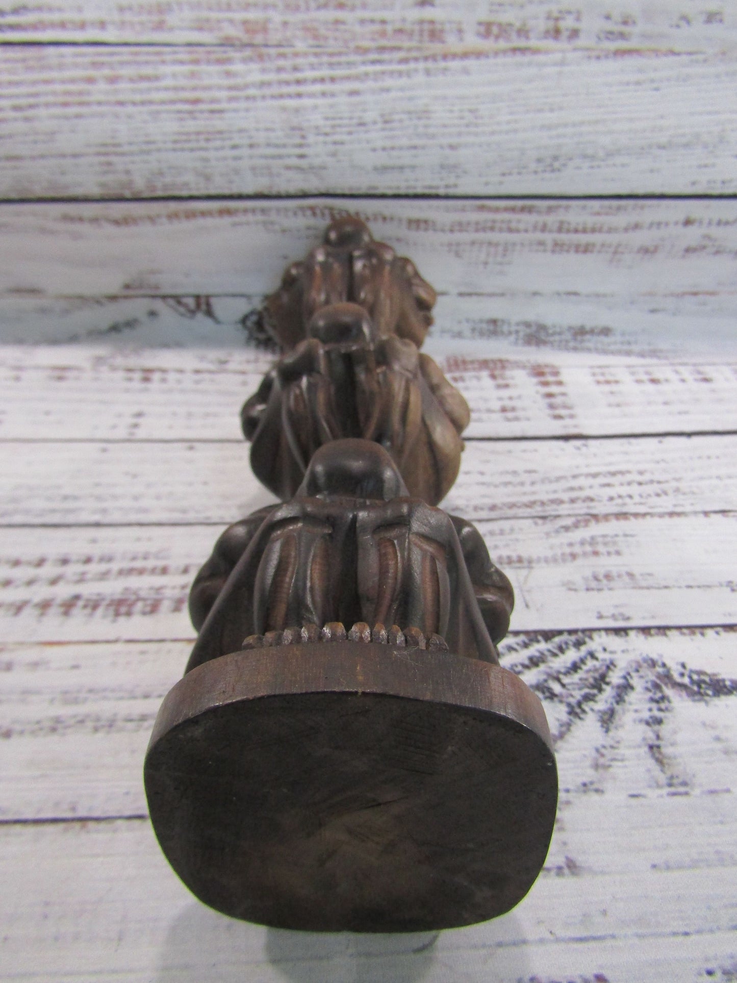 Vintage Wooden Hand Carved Yogi Man Orang Malu Weeping Buddha Stack