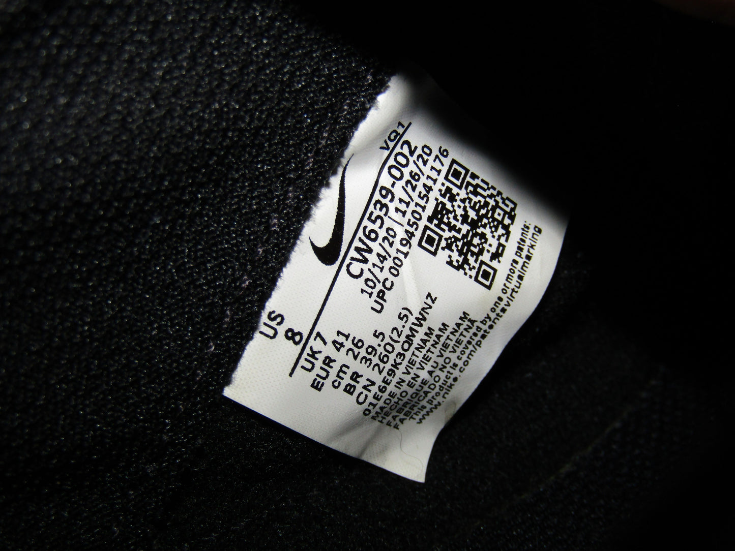 Nike Court Legacy Men's Black Low Top Canvas Sneakers Size 8 CW6539-002