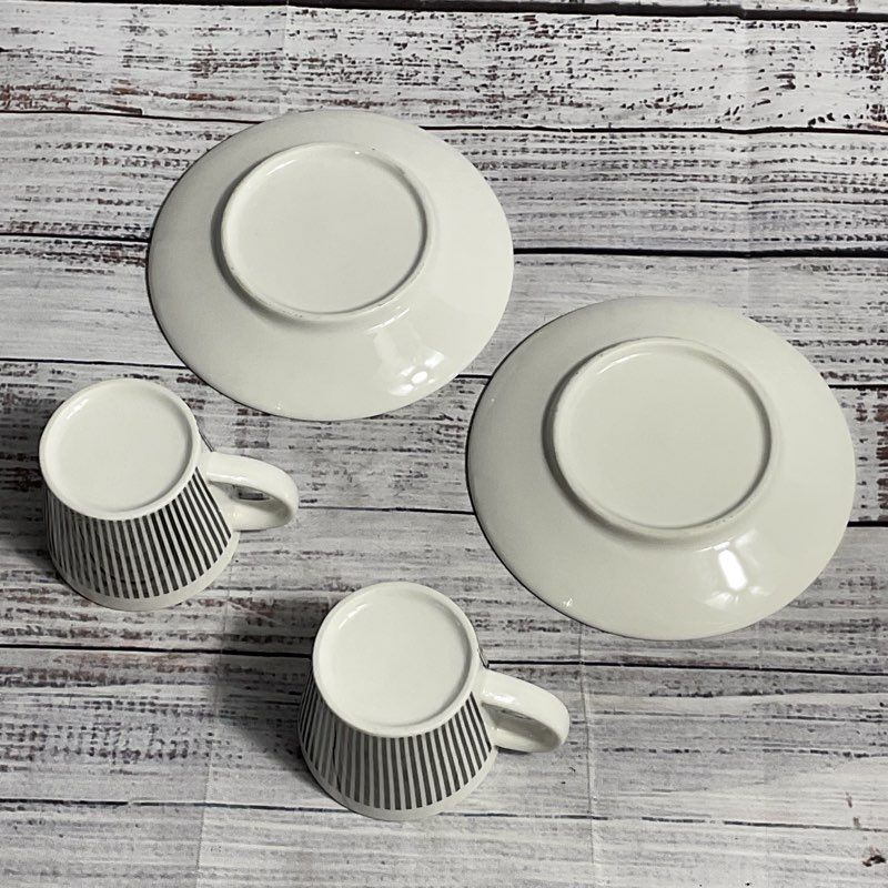 Set Of 2 Baroflane Anamorphic Deer Mirror Reflection Espresso Cups & Saucers