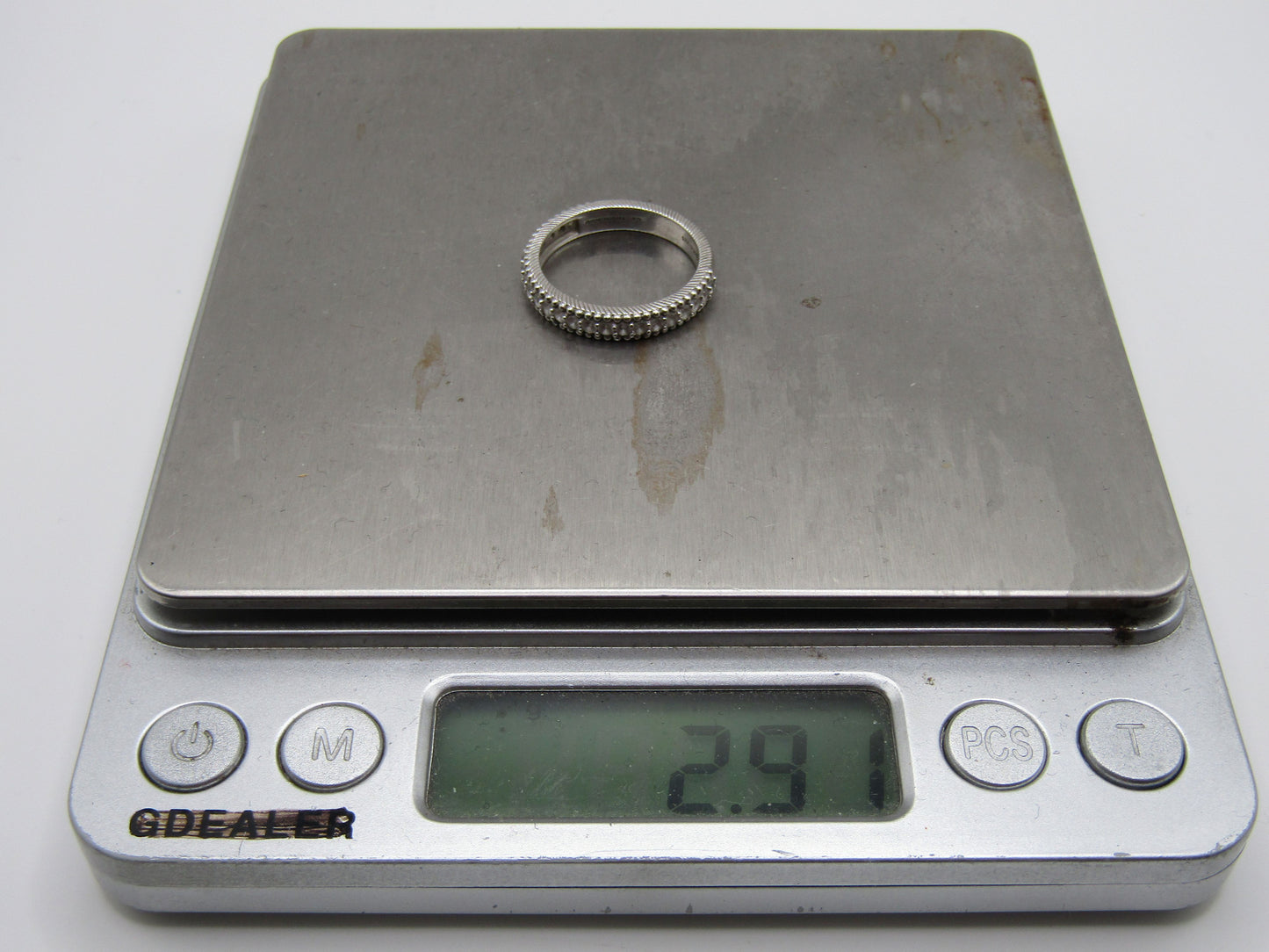 Judith Ripka Sterling Silver Cable Half Eternity Ring Size 7.5