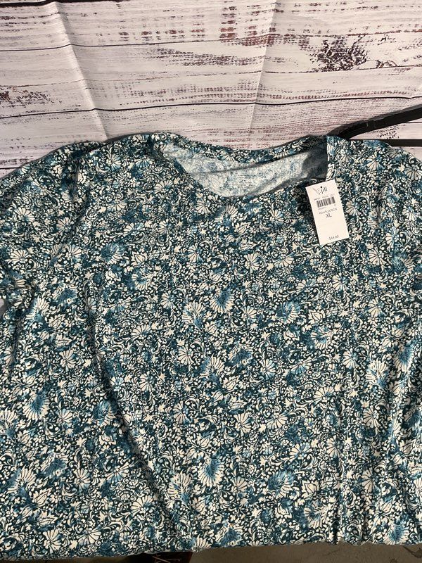 NWT Women's J Jill Sleep Floral Crew Neck Top Blouse Size XL
