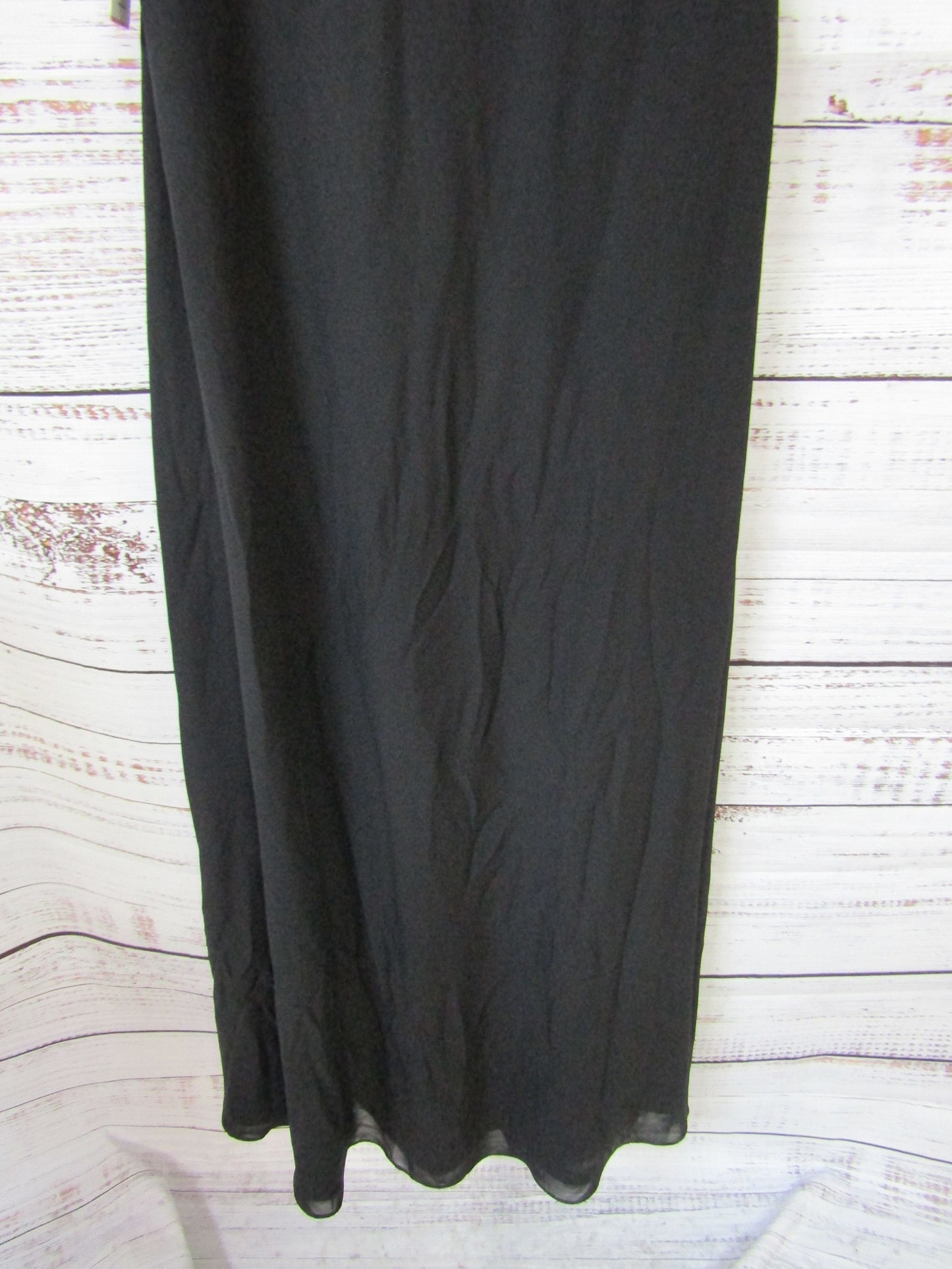 JJ's House Women's Black A-Line Asymmetrical Chiffon Evening Dress Size 12