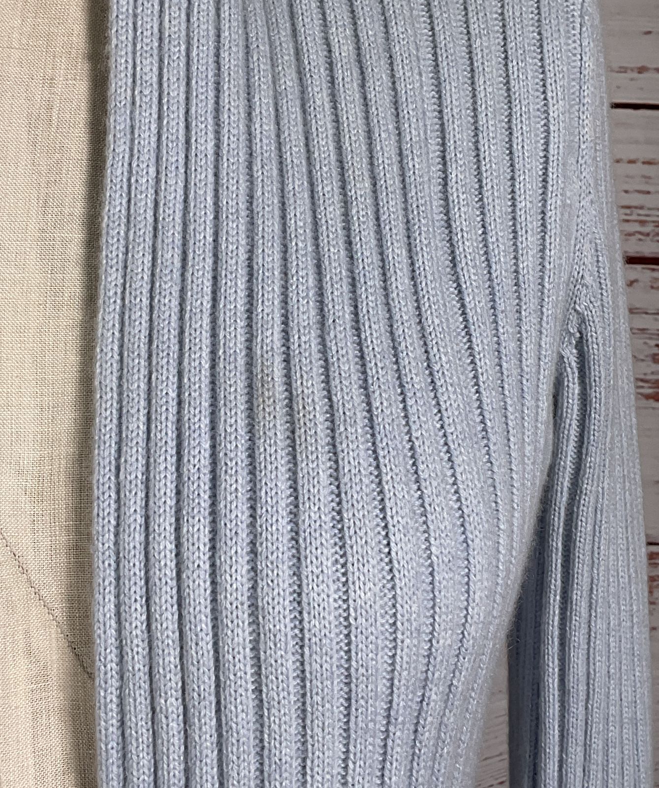 Autumn Cashmere Rib Drape Open Front Cardigan Blue XS