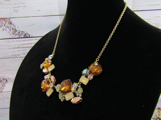 J. Crew Multi-Color Rhinestone Statement Necklace