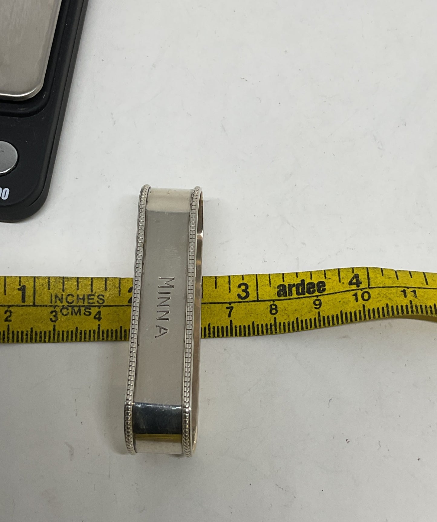 Vintage Sterling Silver Napkin Ring Engraved "Minna"