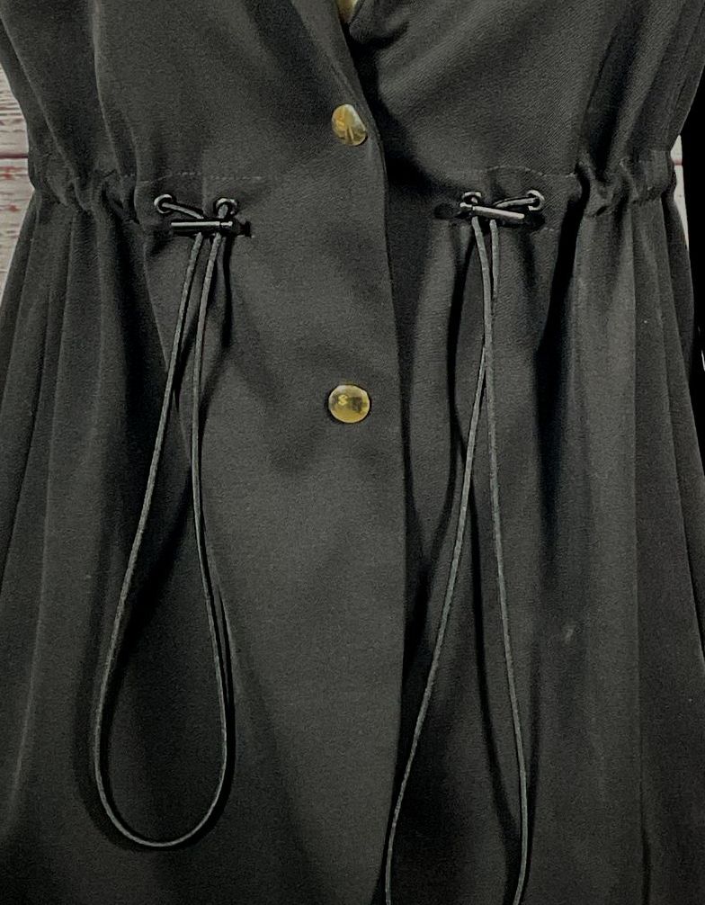 Patou Virgin Wool Drawstring Blazer Black 38