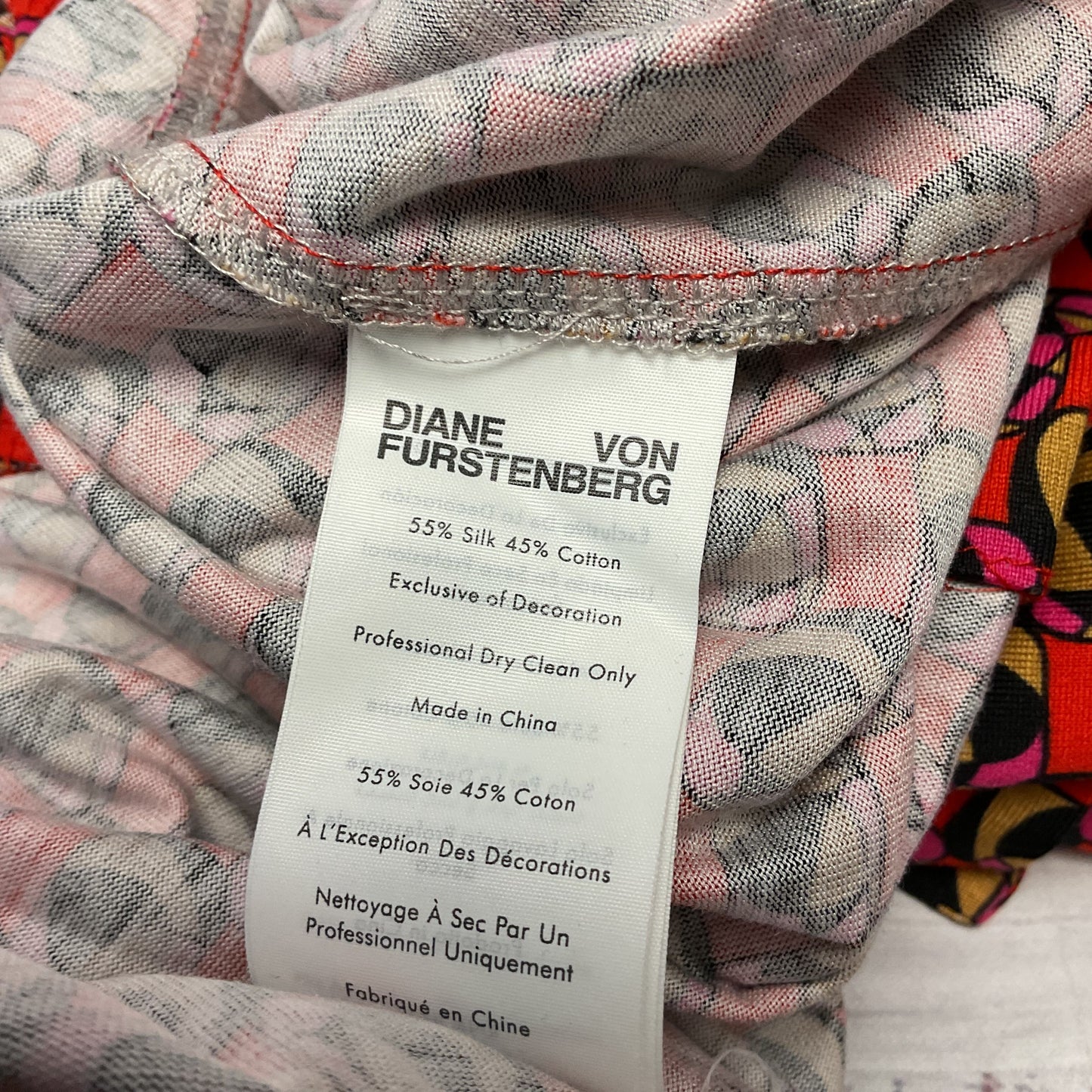 Diane Von Furstenberg Silk Cotton Red Button Up Shirt Wrap Dress - Size XXS