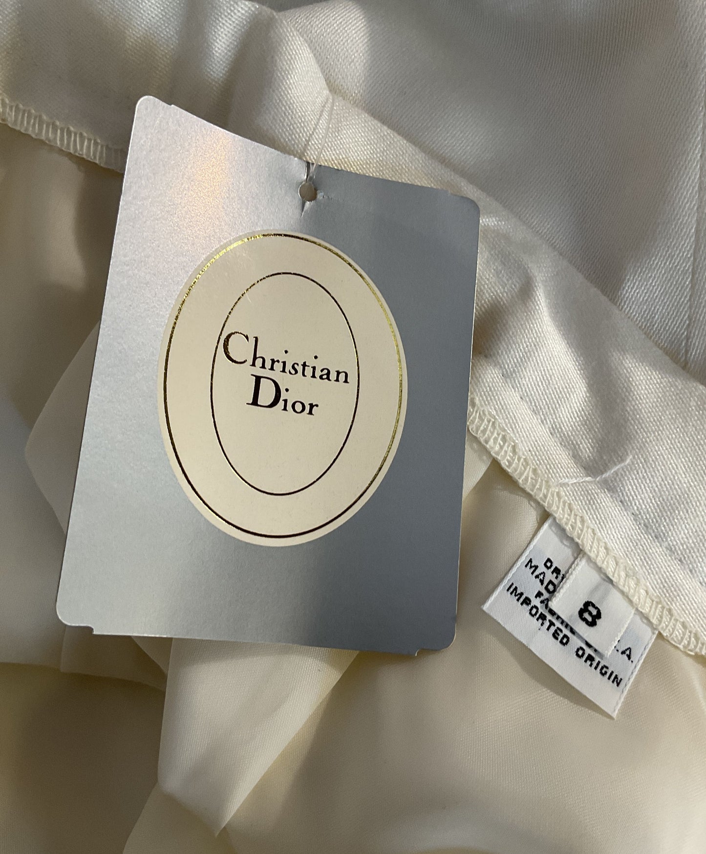 Christian Dior 2 Piece Suit Set Cream Jacket/Skirt Women's Size 8