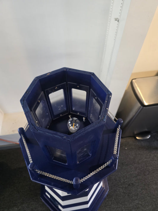 Outdoor Blue & White Solar Lighthouses Statue 56" PICK UP ONLY