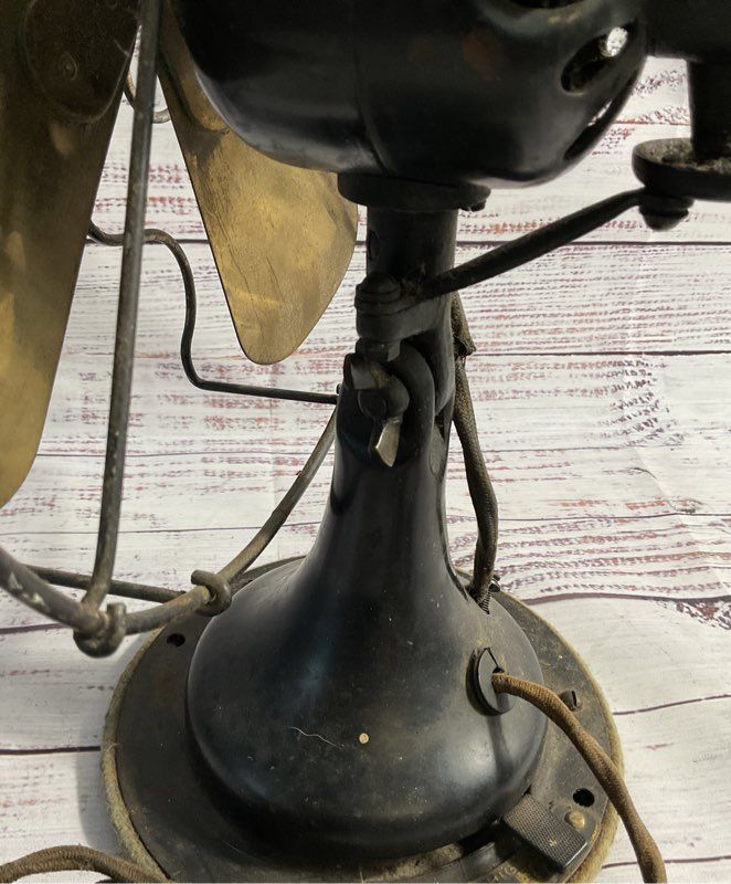 Vintage Sears Roebuck Cold Wave & Co Brass Blade Fan 14" For Parts/ AS IS