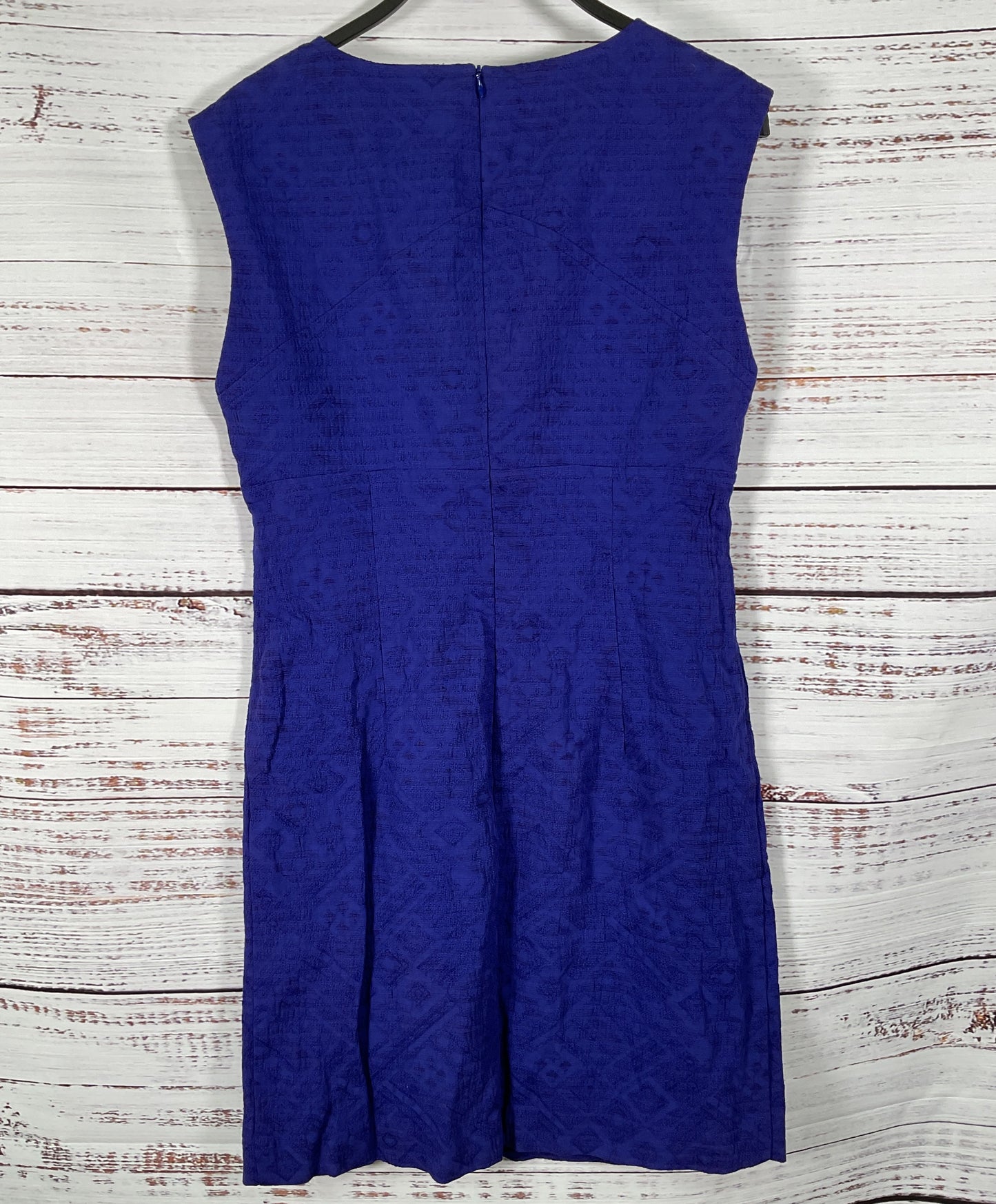 Trina Turk Women's Blue Cotton Linen Blend Sleeveless Sheath Dress Size 6