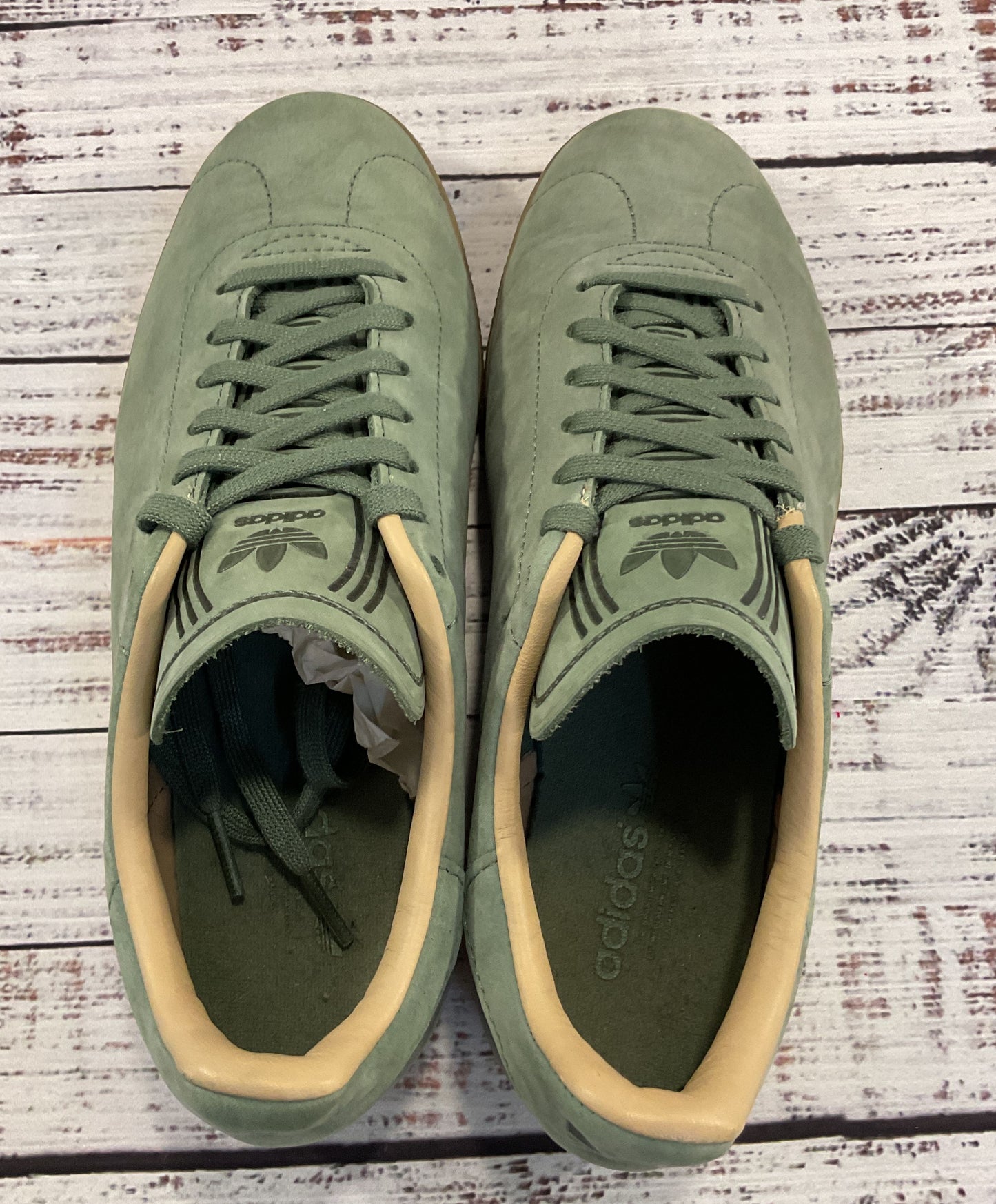 Adidas Gazelle Decon Men's Taupe Green Suede Low Top Sneakers Size 5.5 CG3705