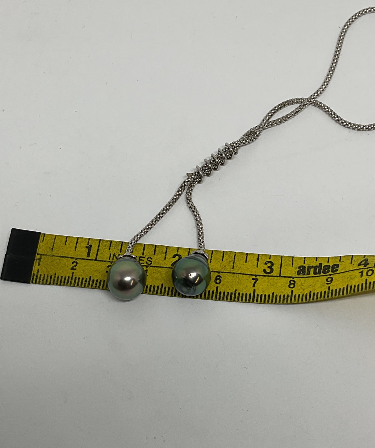 SAK Italy 14K White Gold Necklace with Two Cultured Pearls