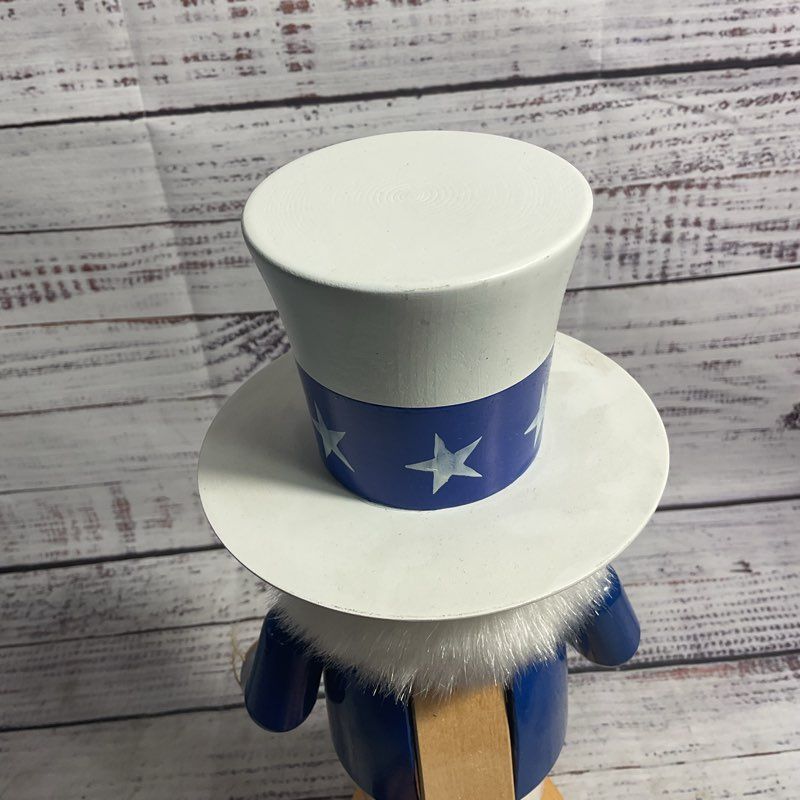 VTG. Original Steinbach Volkskunst Uncle Sam 12" Wooden Nutcracker Figure *DMG*