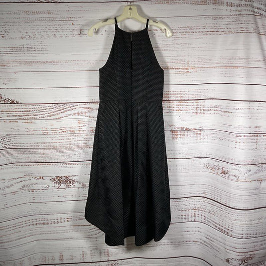 Aidan by Aidan Mattox Black High Low Knit Black Spaghetti Strap Dress Women's 8