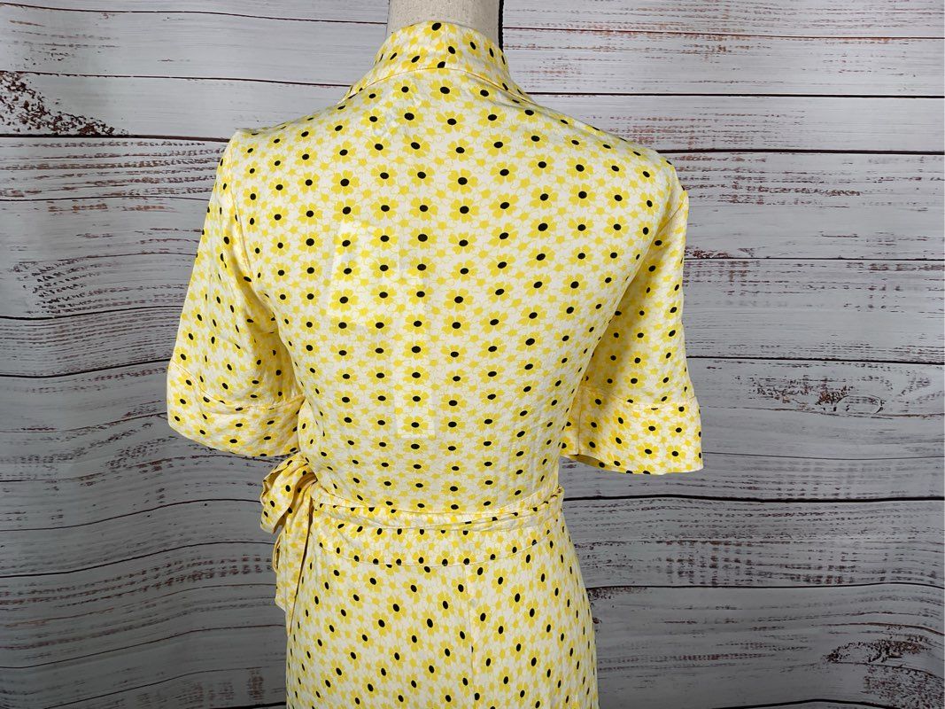 NWT GANNI Women's Maize Wrap Crepe Dress- SZ 36