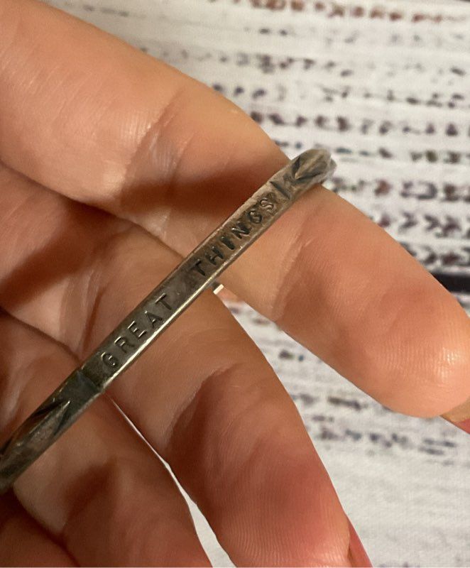Comstock Sterling Silver Cuff Bracelet "Great Thing are in Future"
