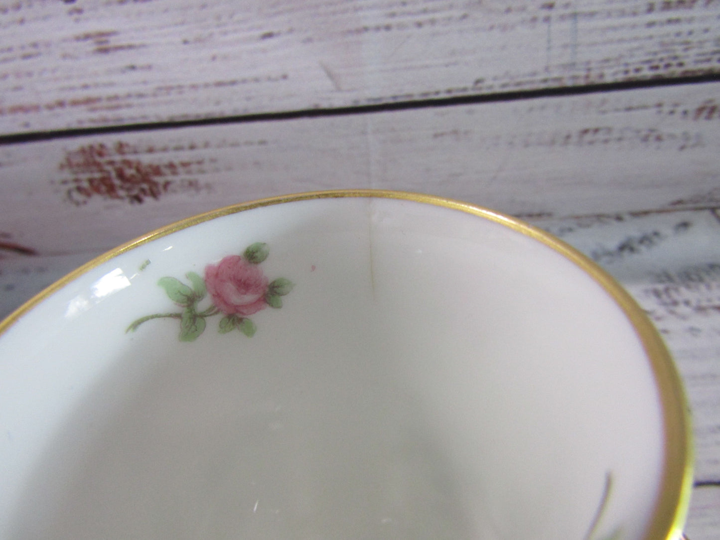 Gerard, Dufraisseix & Abbot Pink Rose Demitasse Cup & Saucer Set of 4