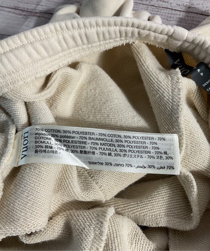 Vuori Women's Drawstring Jogger Pants Cream Bone Size S Cotton Blend Active
