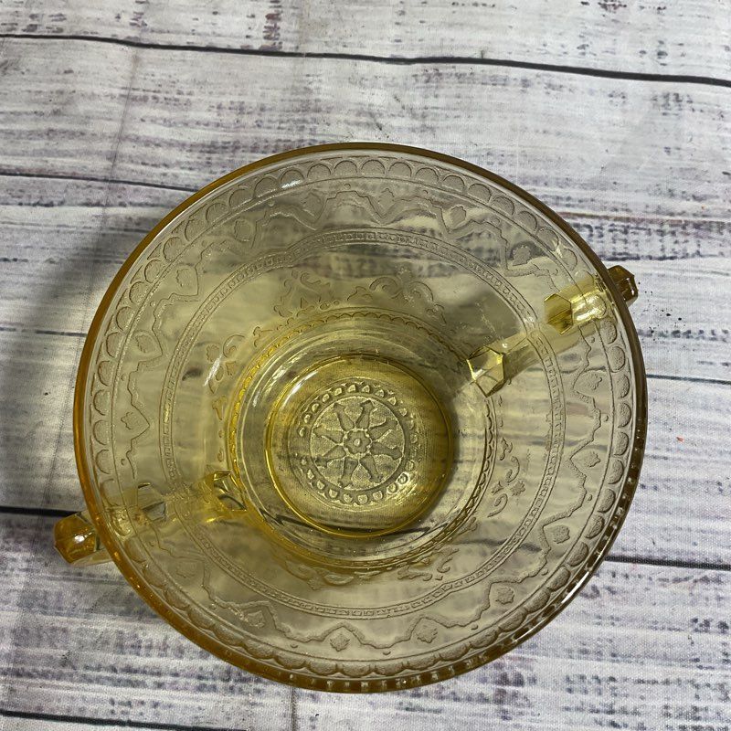 Vtg. Federal Glass Patrician Amber 7 Pc. Depression Era Cream Soup Bowl Set