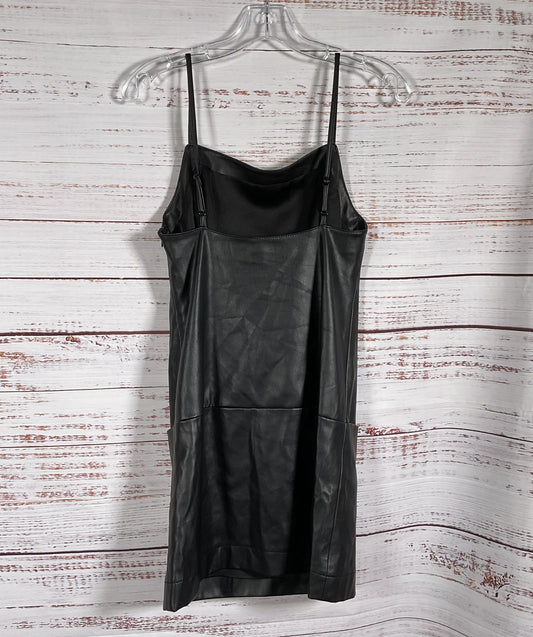 Staud Diego Vegan Leather Mini Dress Black XS