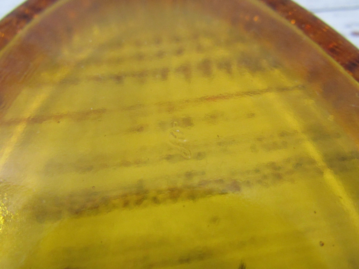 Vintage L.E. Smith Hobnail Amber Glass Covered Butter Tray Shaker