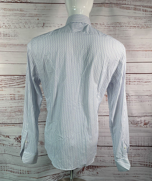 Liberty Shirt Co Geometric Floral Patterned Shirt Blue