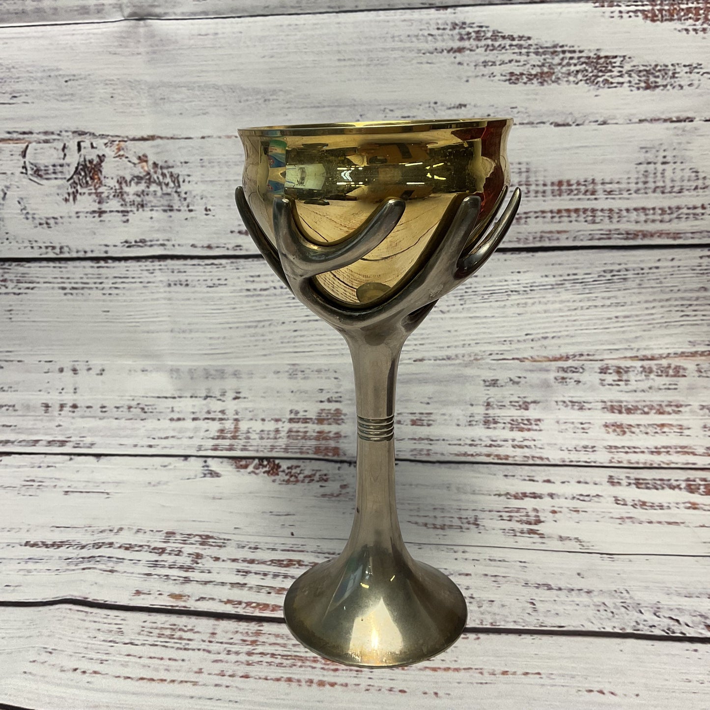 Rosenthal Silver & Gold Plated Tree Of Life Kiddush Cup Goblet W/ Case