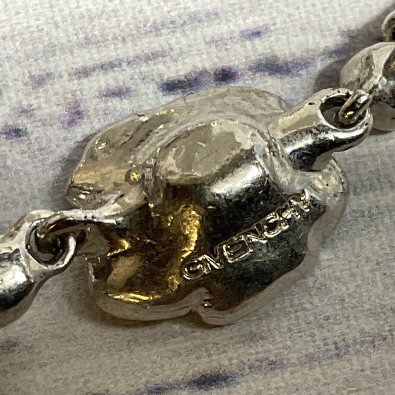 GIVENCHY Silver Tone & Rhinestone Tennis Bracelet- 7" (MISSING 2 STONES)