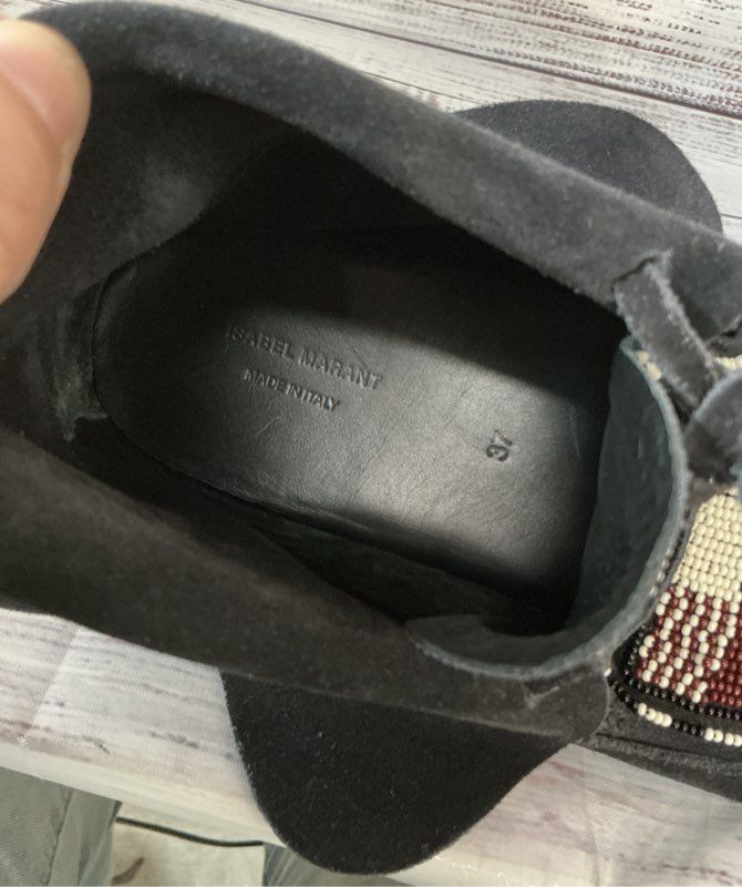 Women's Isabel Marant Black Moccasin w/ beading AS IS Retail $600 Size 37 US 6.5