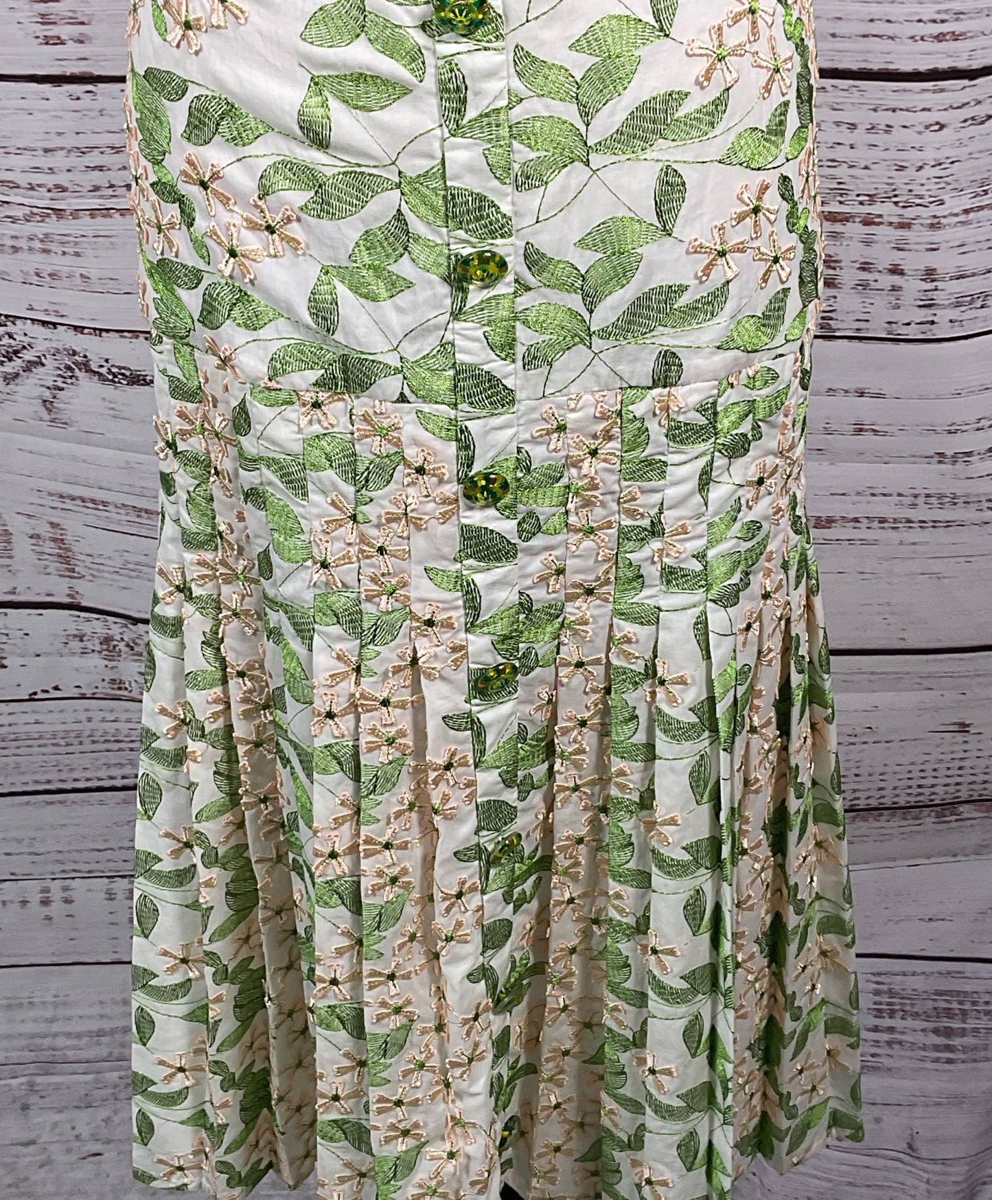Alexis Floral Embroidered Selma Midi Dress Green Multicolor M