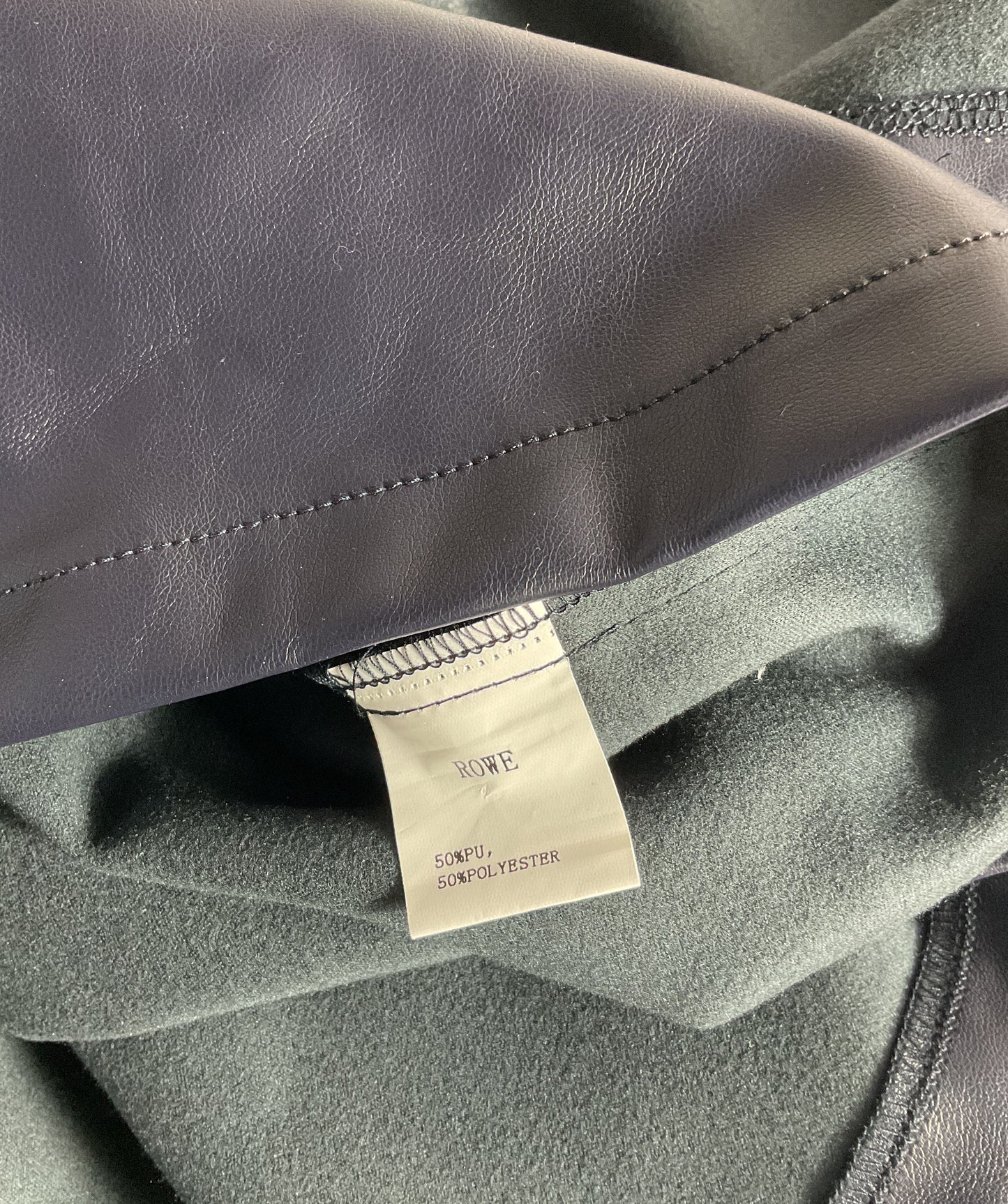 Rowe Faux Leather Button Down Skirt Navy Asia 18 US Small