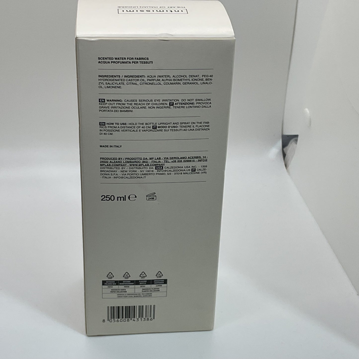 NEW INTIMISSIMI Scented Water Acqua Profumata Talc 250ml 8.4fl.oz (1 of 2)