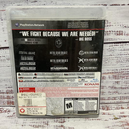 Metal Gear Solid: The Legacy Collection Sony PS3 Play Station 3 Video Game