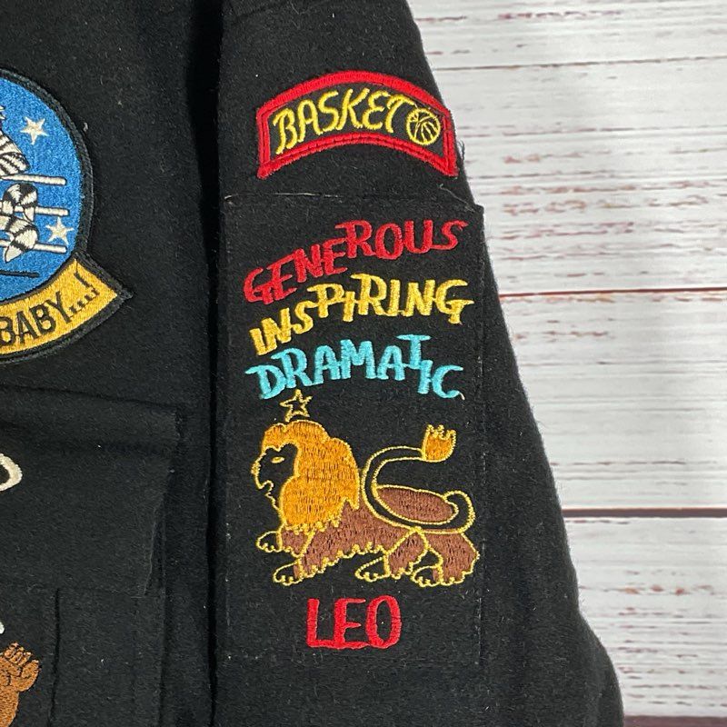 VTG. Military Navy Cruise Deployment Patches Letterman Jacket- SEE MEASUREMENTS