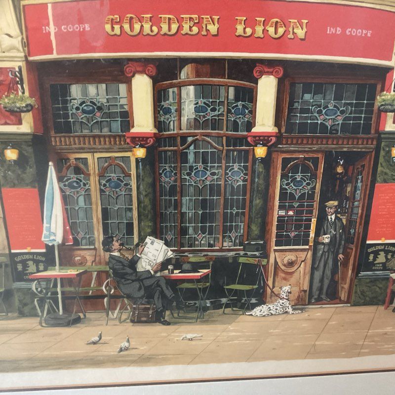 Bruce Bomberger Golden Lion Print Signed 16/50 Large Artwork Local