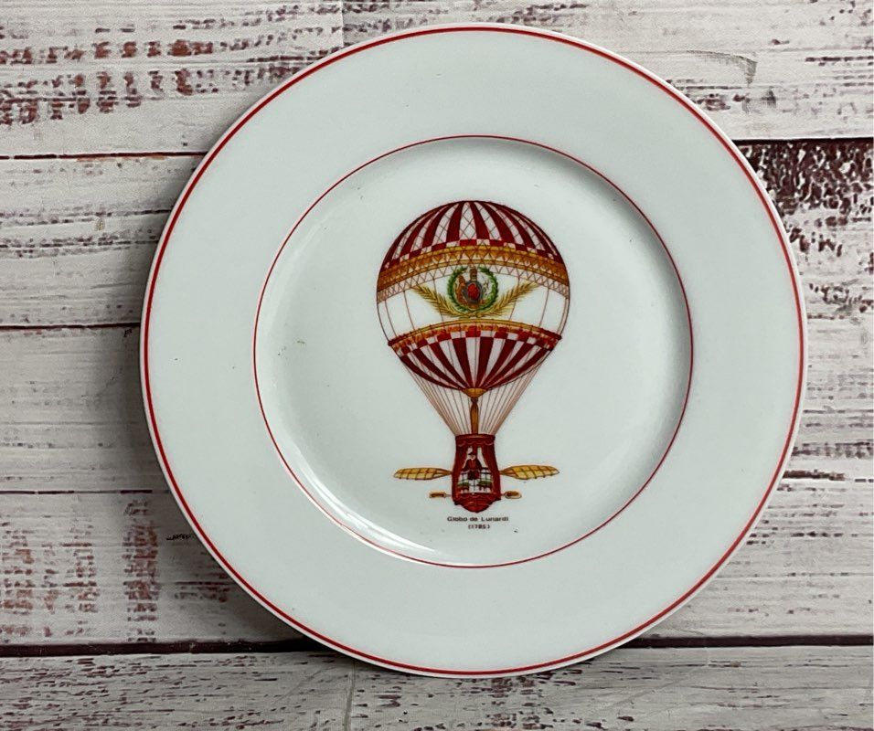 Rochard Limoges France Balloons Set of 7 Mugs & Plates Multicolor